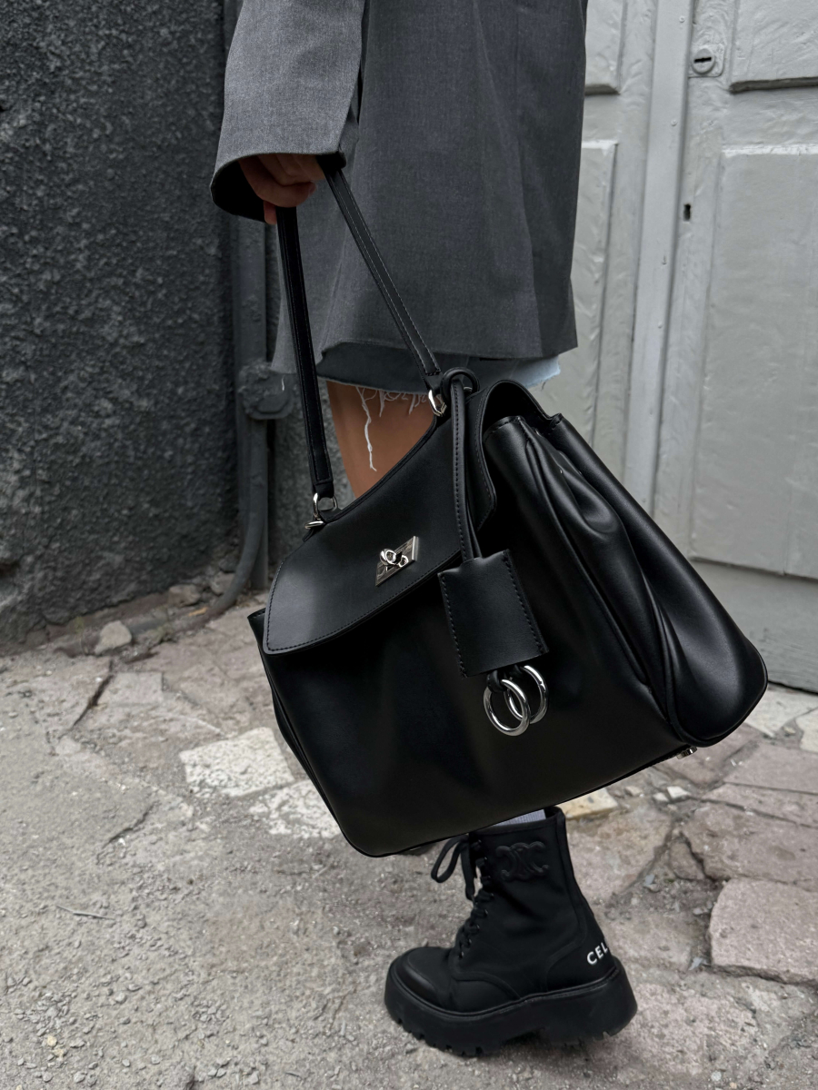 Сумка крос-боді ДЖОРДЖІЯ чорна LEMAN LM4830-1